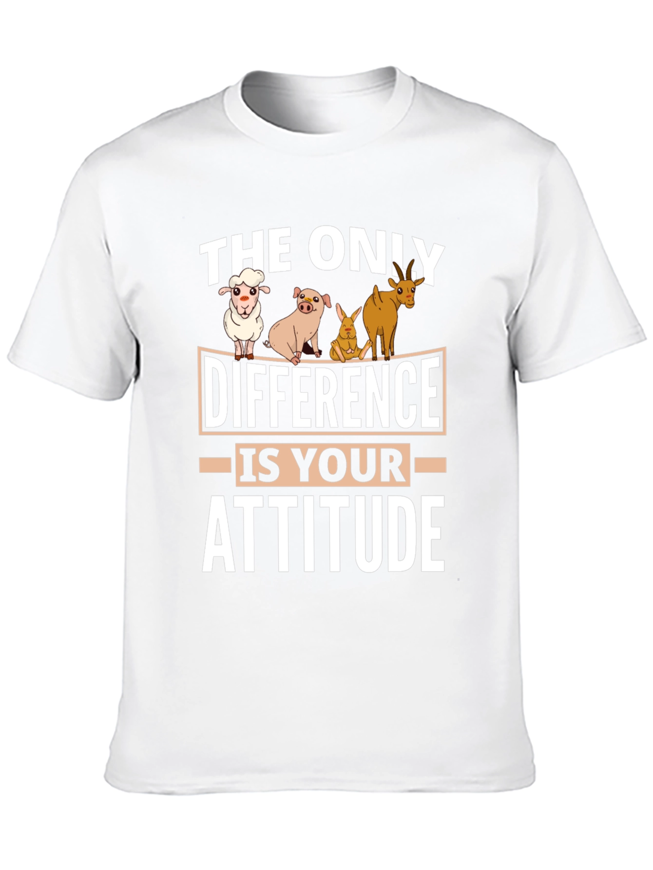Attitude Vegan T-Shirt - Cute Animal Cartoon Tee