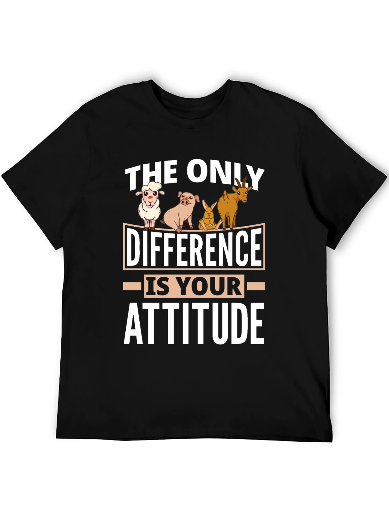 Attitude Vegan T-Shirt - Cute Animal Cartoon Tee