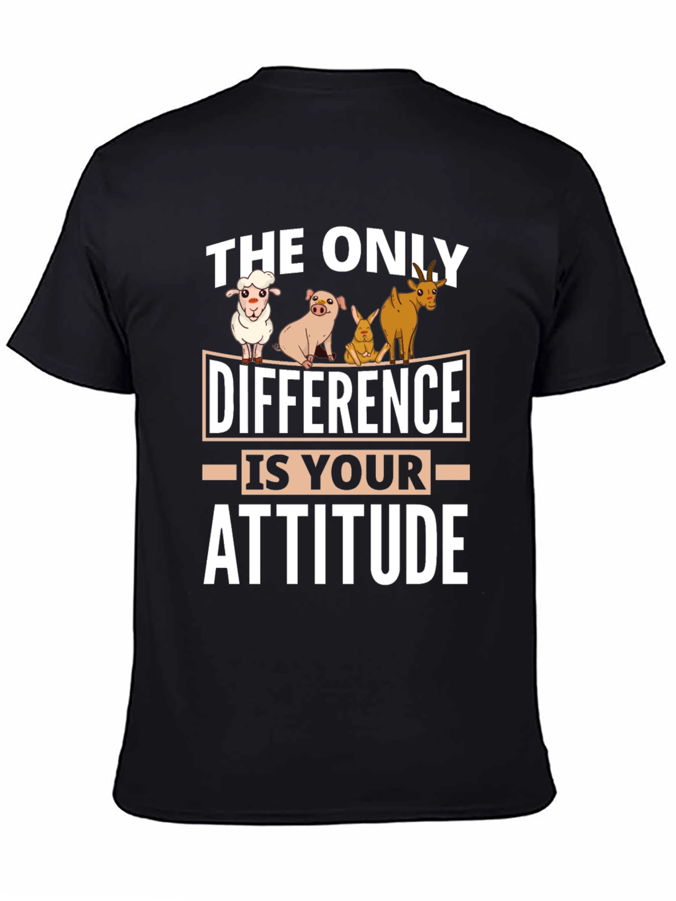 Attitude Vegan T-Shirt - Cute Animal Cartoon Tee