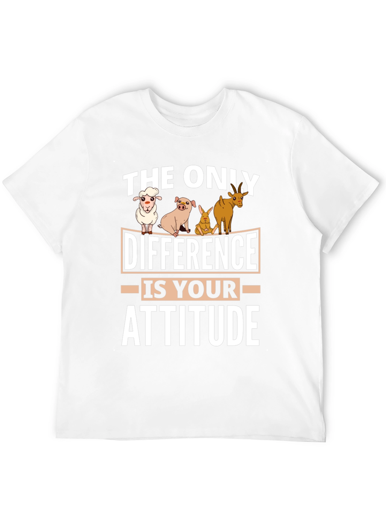 Attitude Vegan T-Shirt - Cute Animal Cartoon Tee