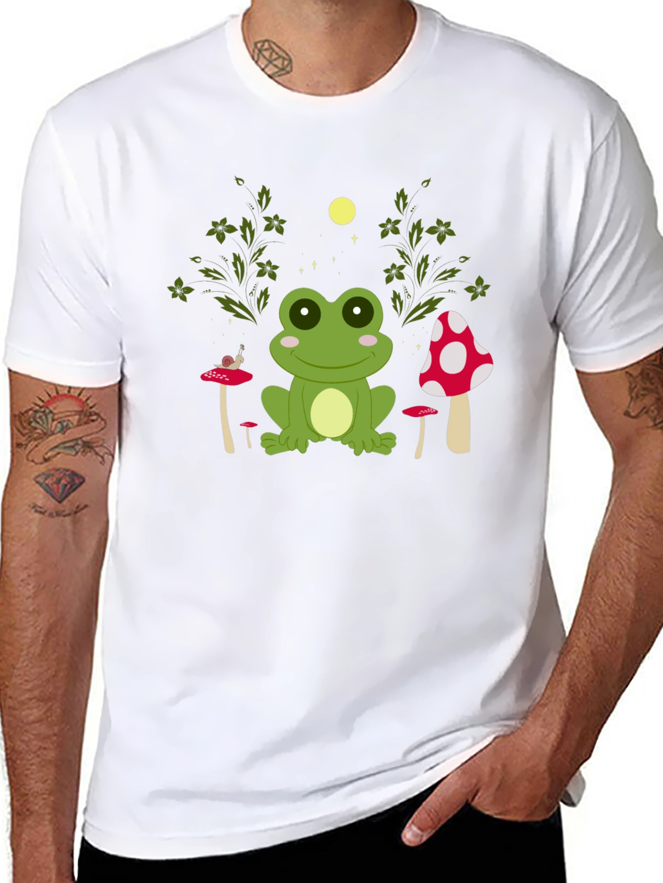 Frog and Mushroom Graphic Tee