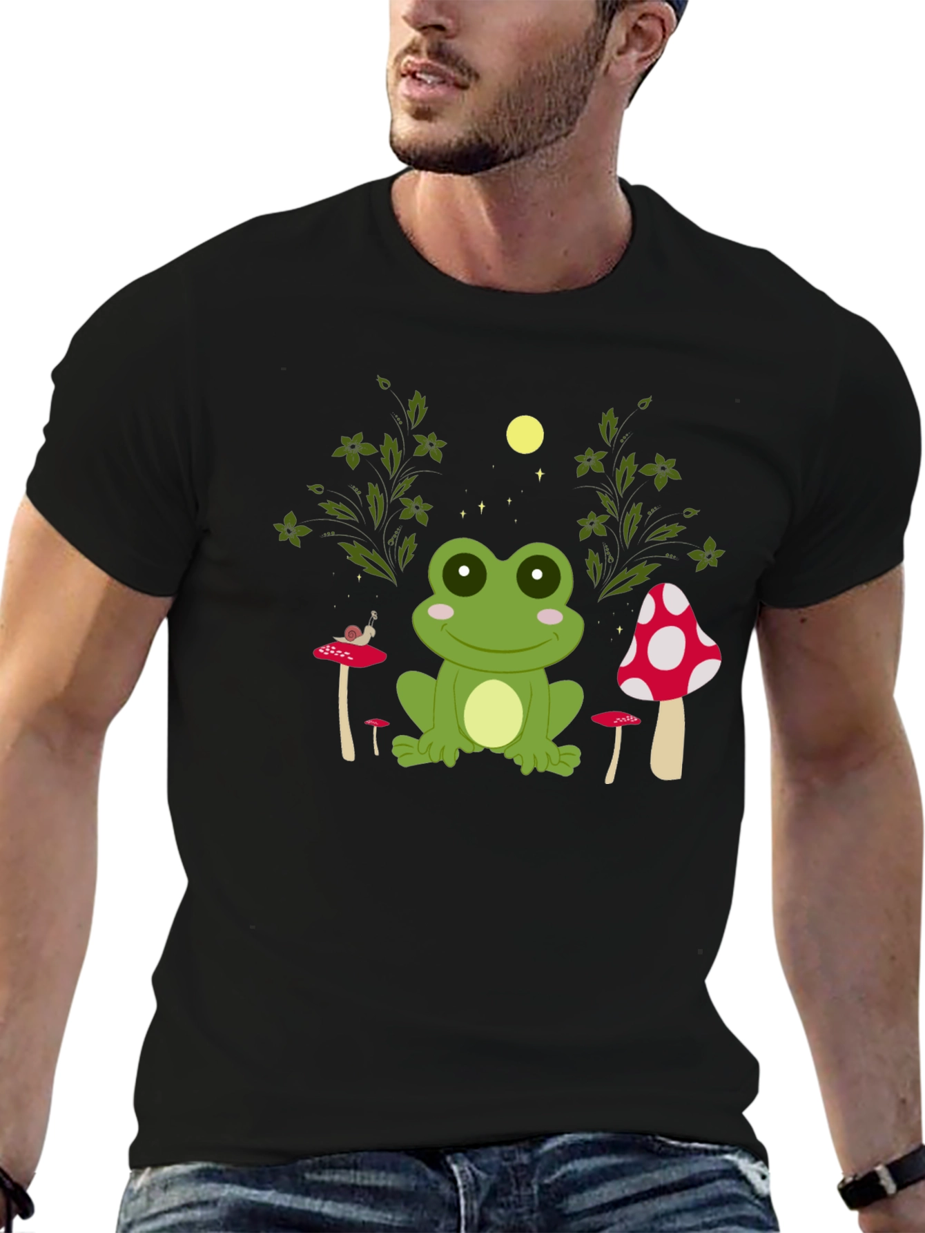 Frog and Mushroom Graphic Tee