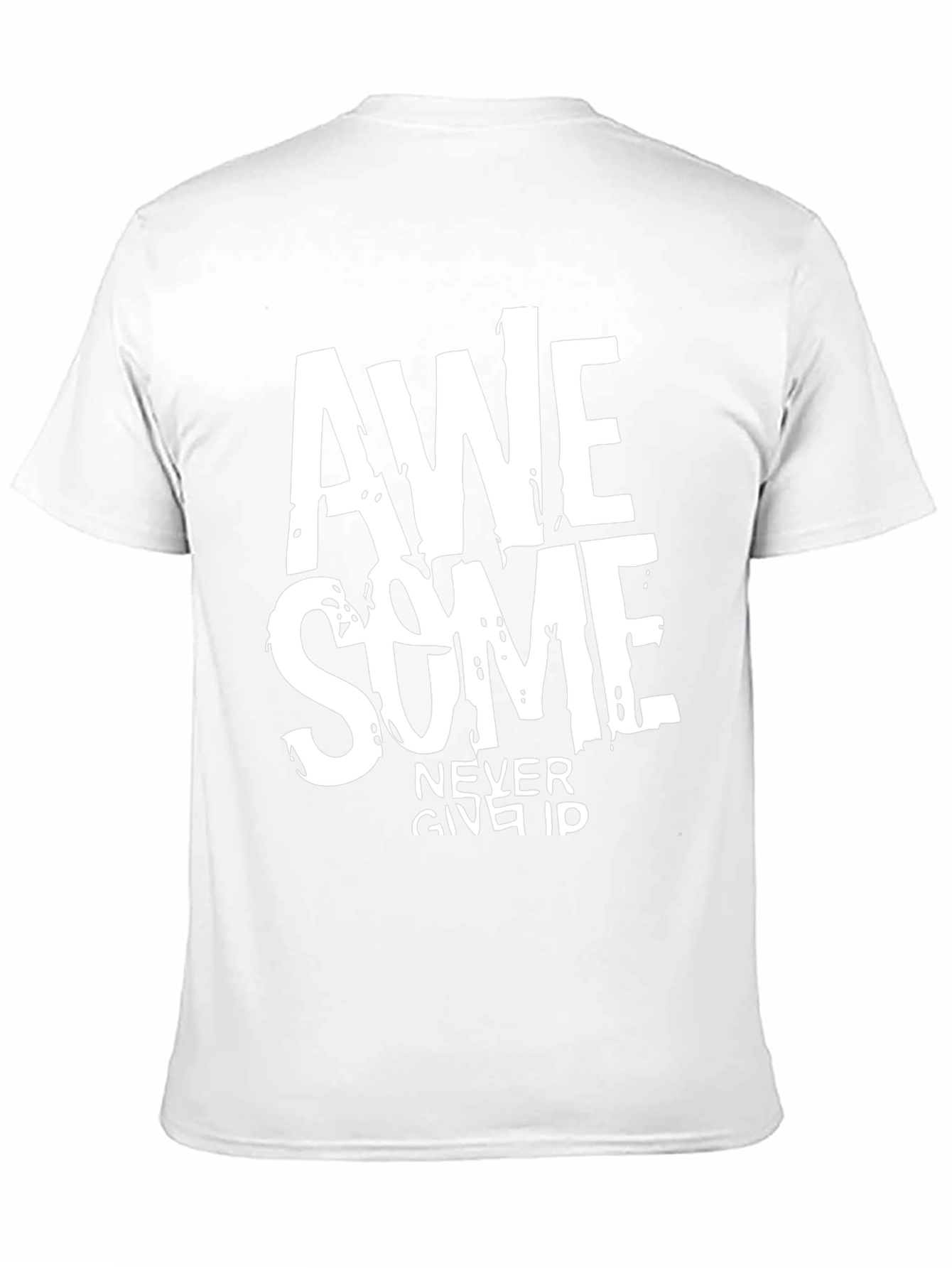 Awesome Never Give In Black Graphic Tee
