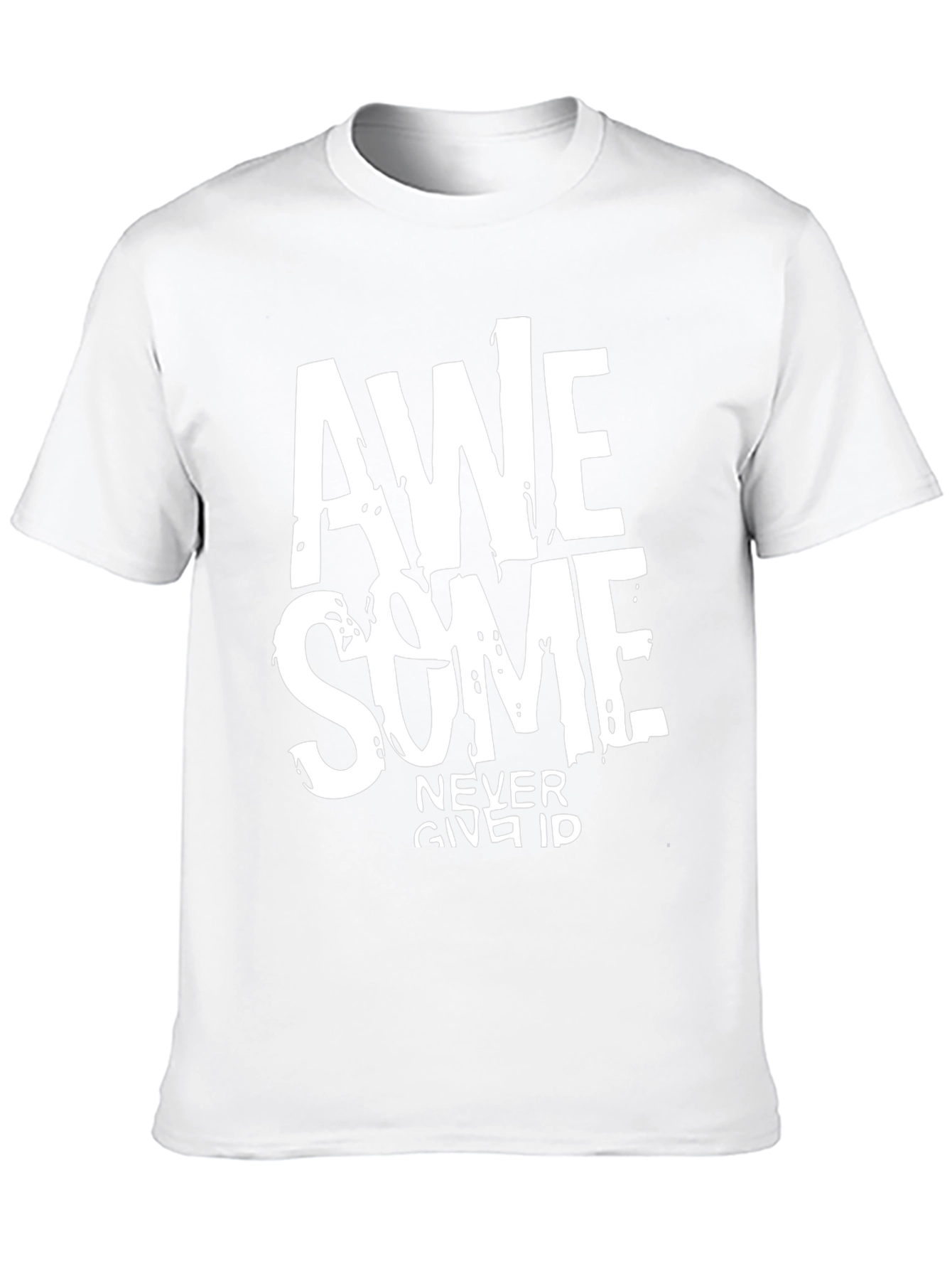 Awesome Never Give In Black Graphic Tee
