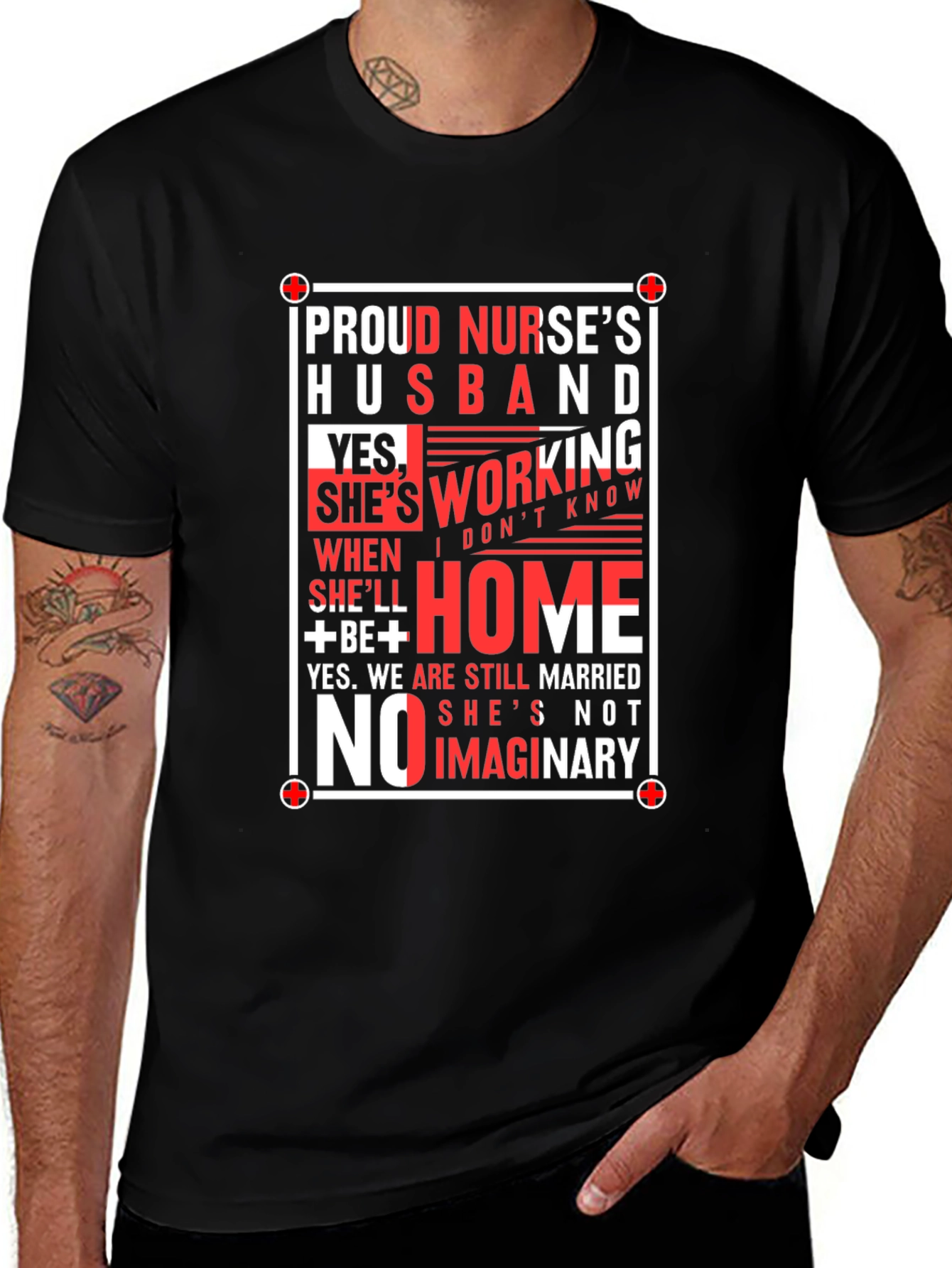 Proud Nurses Husband Graphic Tee