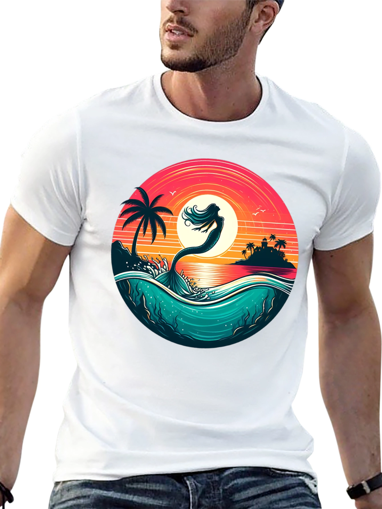 Mermaid Sunset T-Shirt - Ocean Vibes