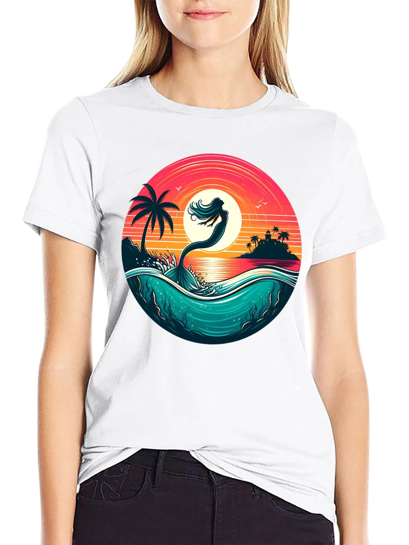 Mermaid Sunset T-Shirt - Ocean Vibes