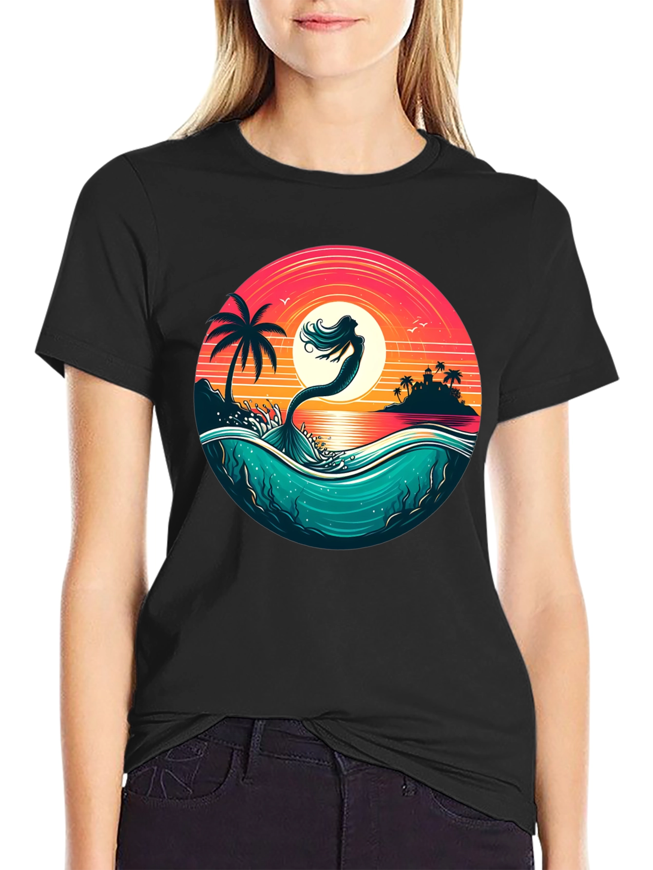 Mermaid Sunset T-Shirt - Ocean Vibes