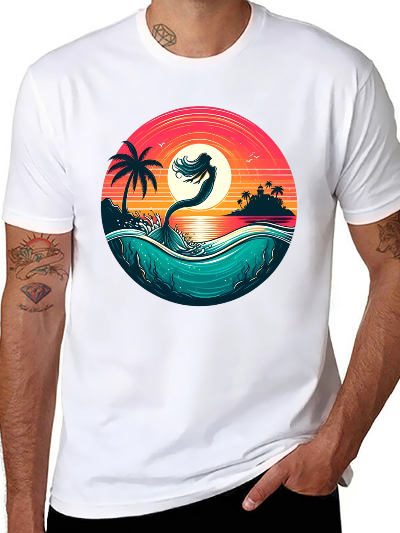 Mermaid Sunset T-Shirt - Ocean Vibes