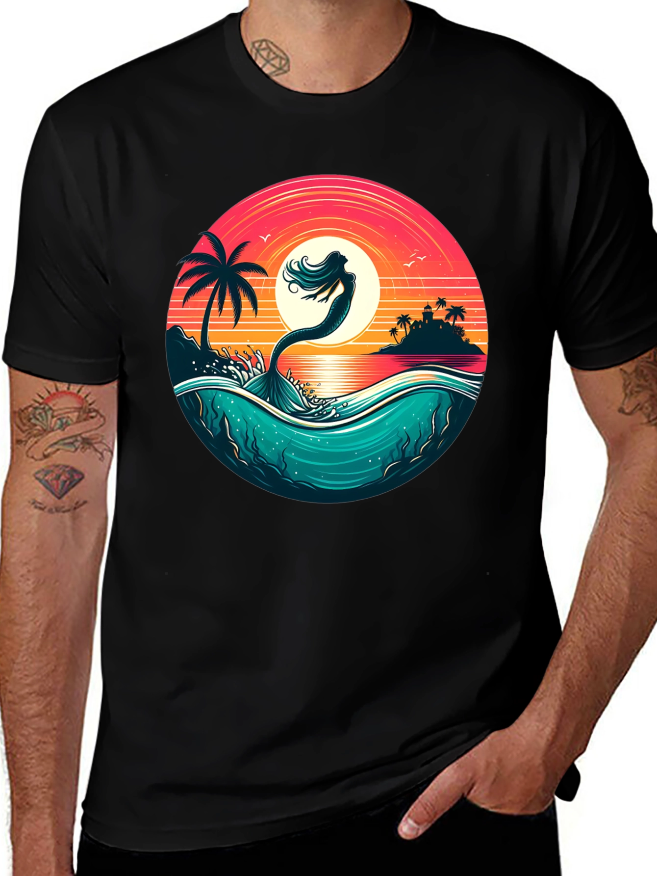 Mermaid Sunset T-Shirt - Ocean Vibes
