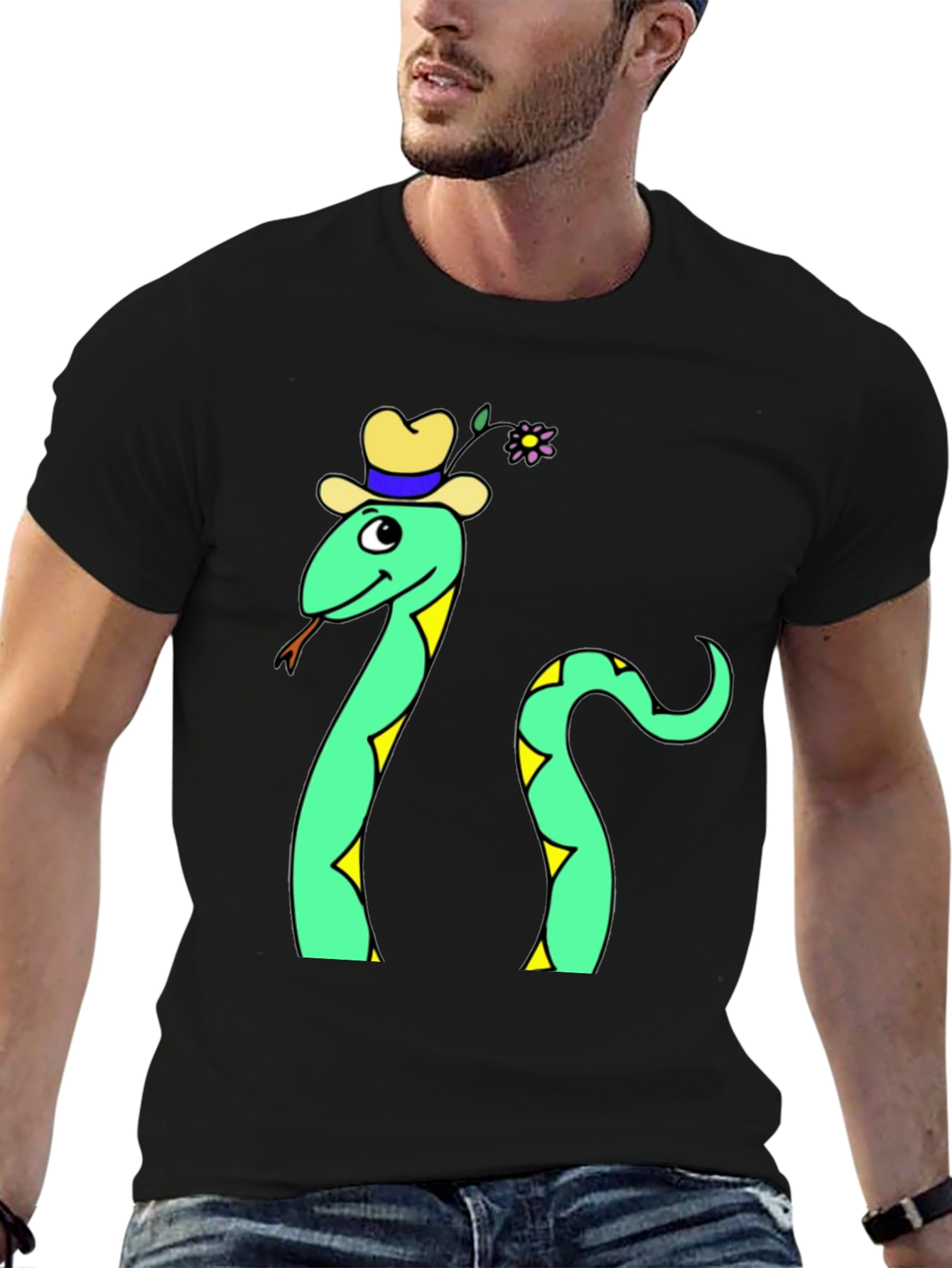 Funny Snake T-Shirt - Cartoon Reptile Graphic Tee