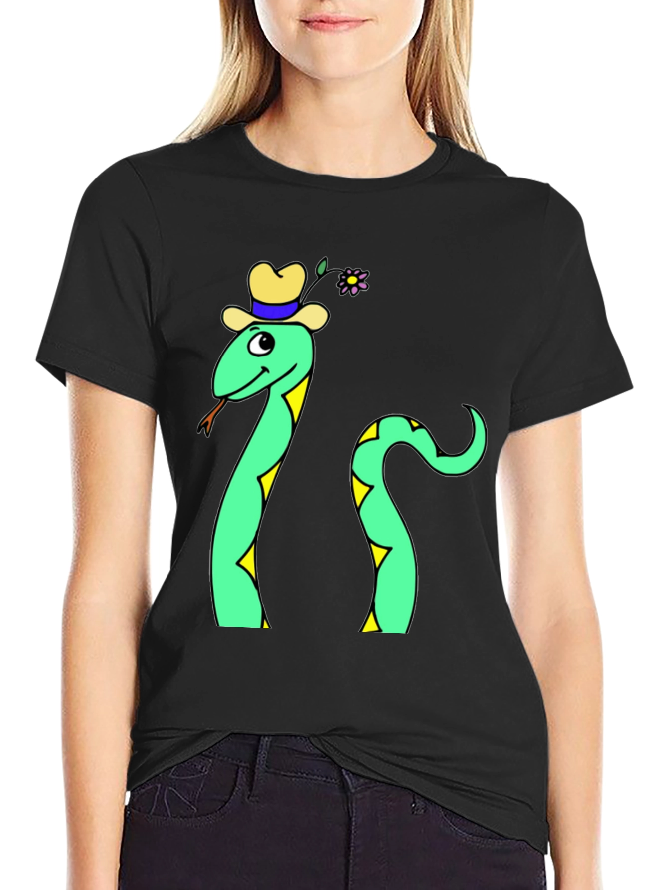 Funny Snake T-Shirt - Cartoon Reptile Graphic Tee