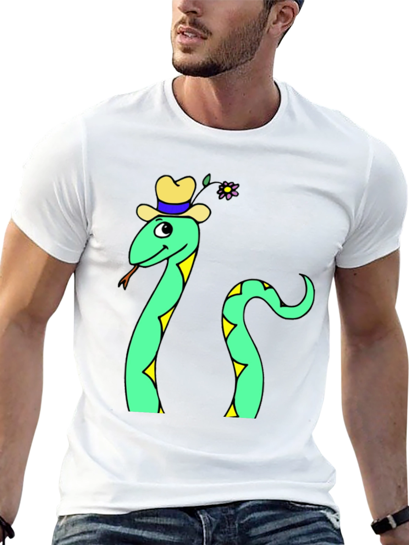Funny Snake T-Shirt - Cartoon Reptile Graphic Tee