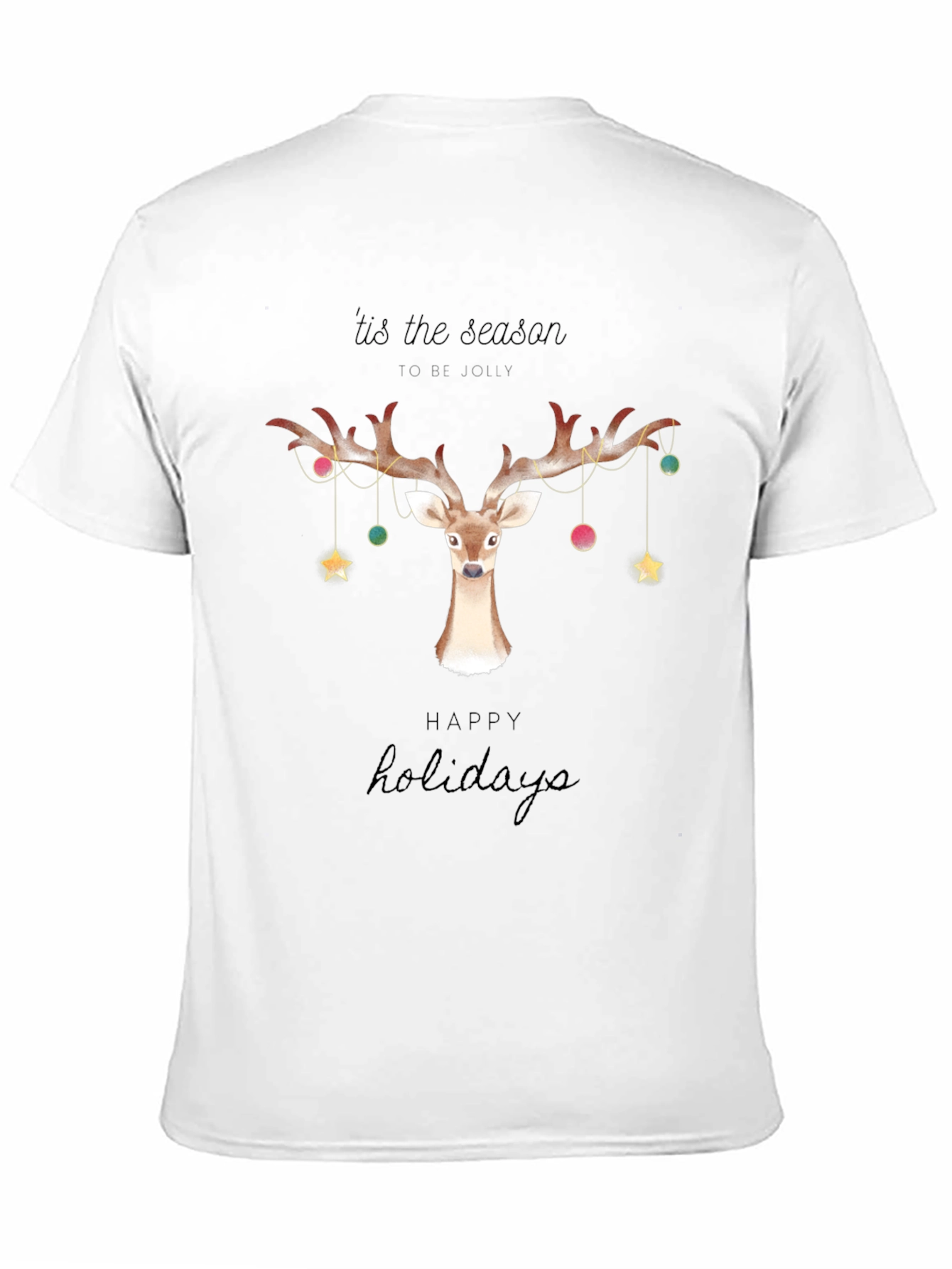 Holiday Deer Graphic Tee - Tis the Season T-Shirt