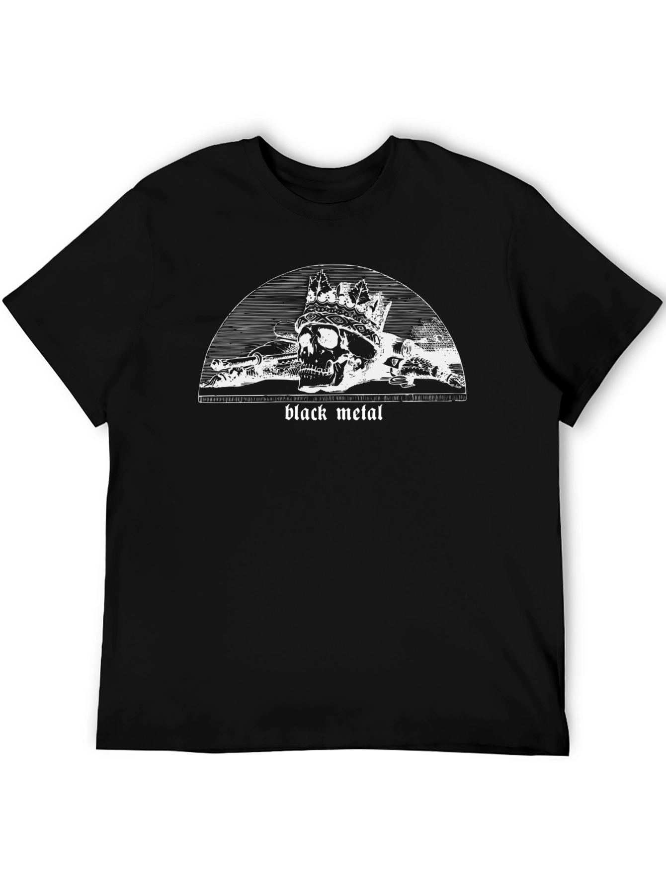 Black Metal Skull Crown T-Shirt