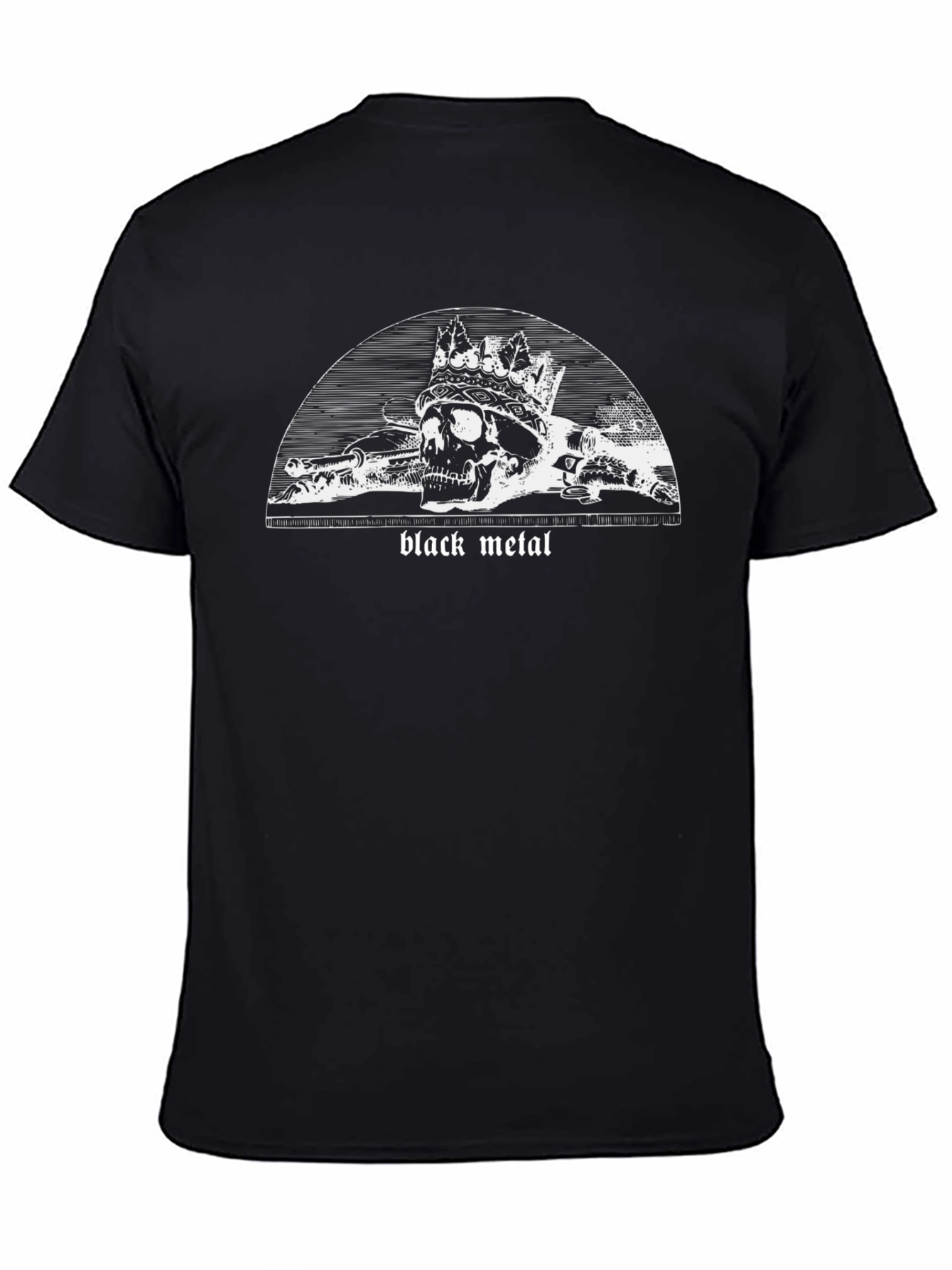 Black Metal Skull Crown T-Shirt