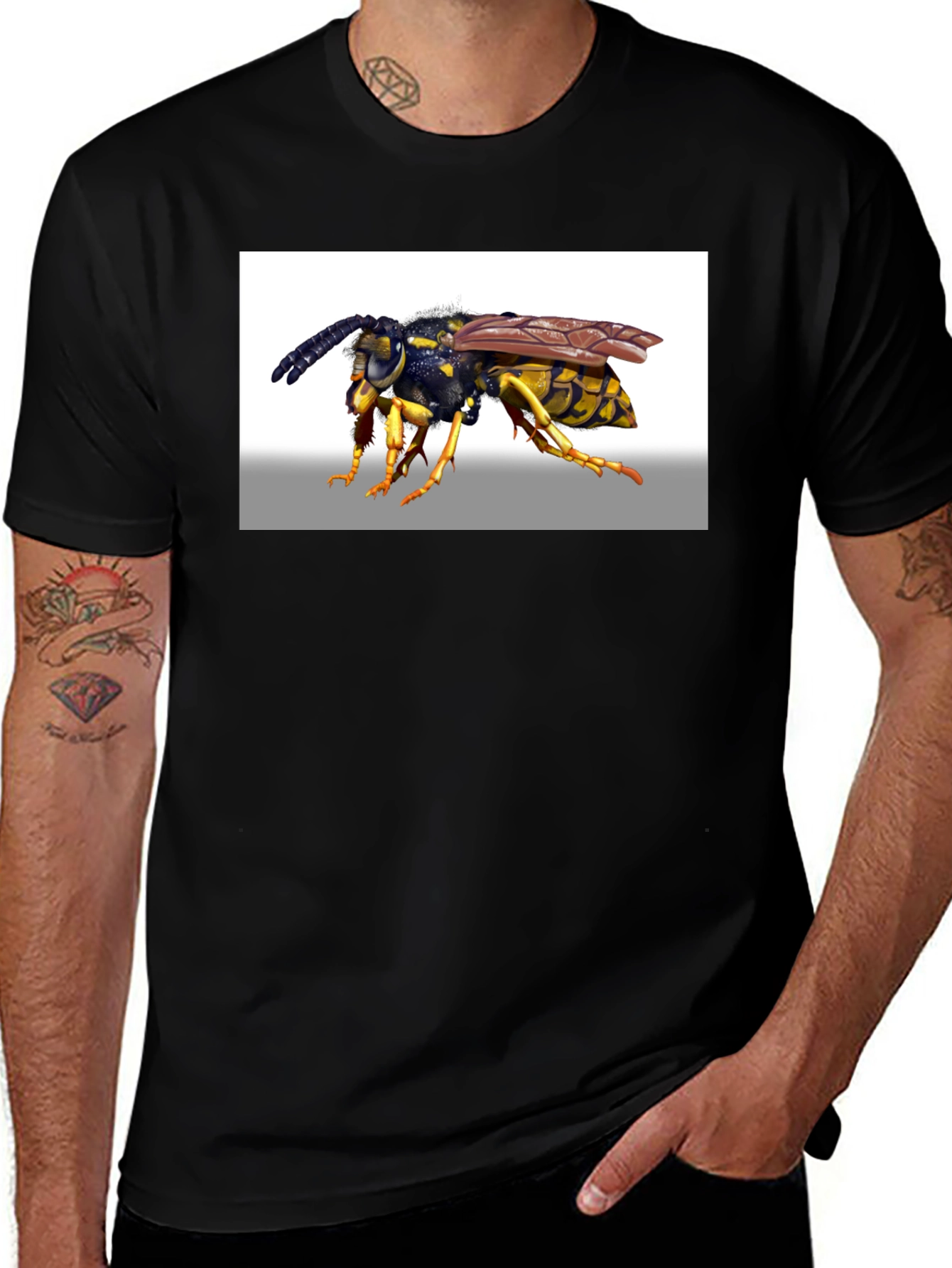 Wasp Graphic T-Shirt - Black Cotton Tee