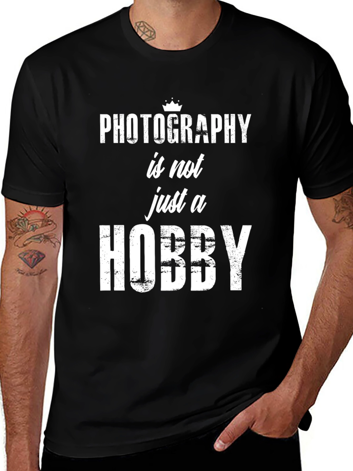 Photography Hobby T-Shirt - Mens Black Graphic Tee