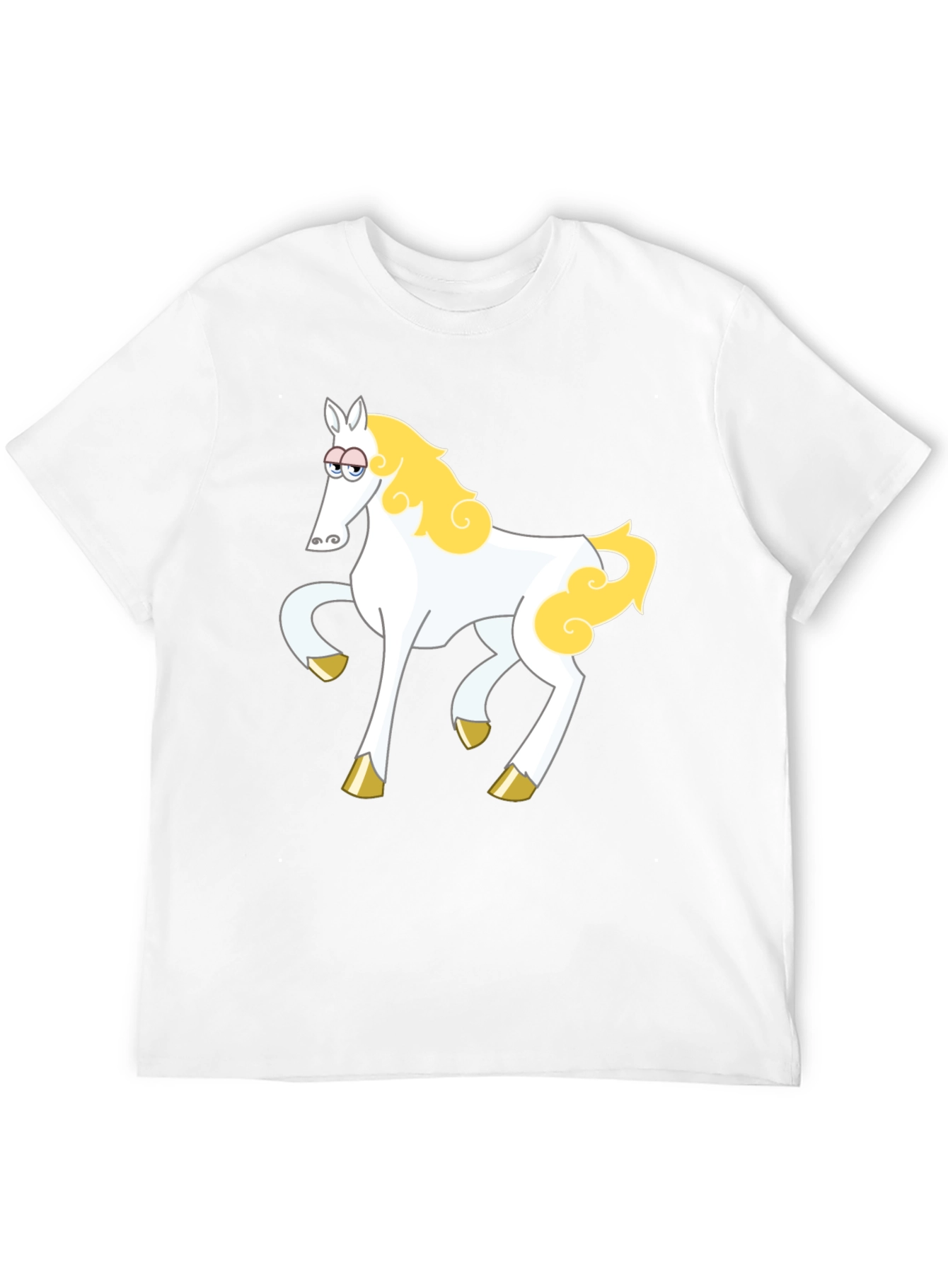 Cartoon Horse Graphic Tee - Black