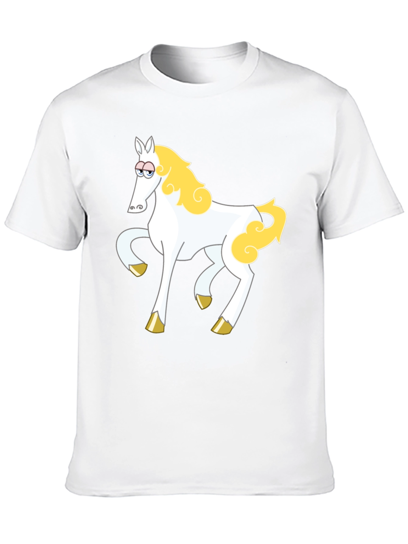 Cartoon Horse Graphic Tee - Black