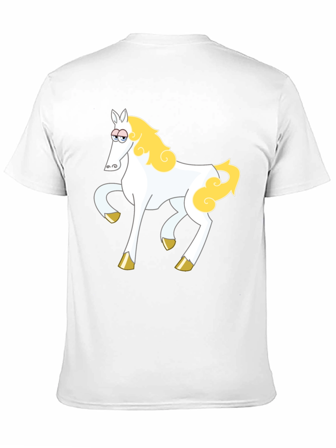 Cartoon Horse Graphic Tee - Black