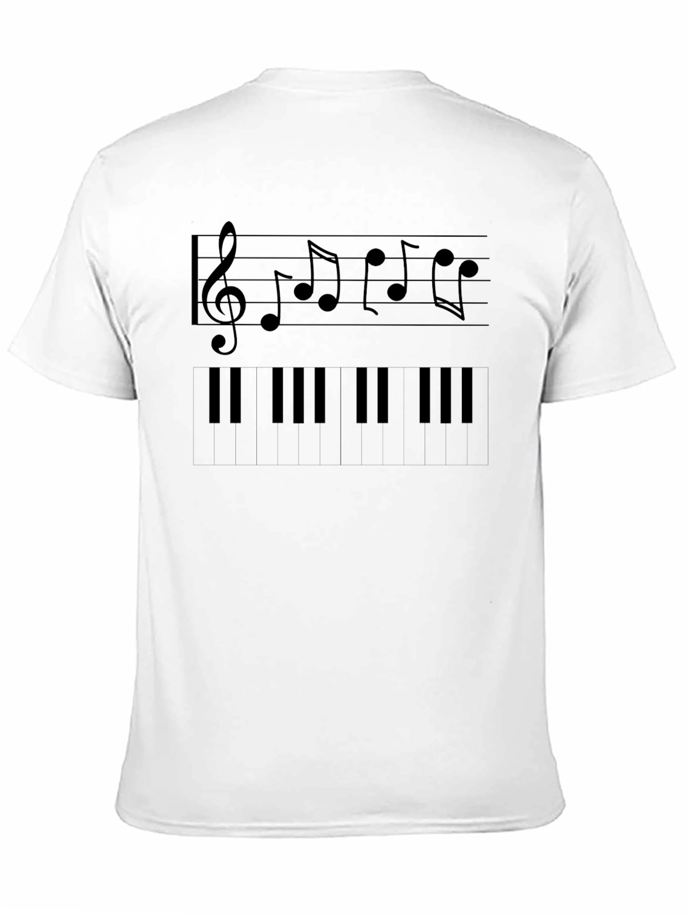 Musical T-Shirt: Piano Keys & Notes Graphic Tee