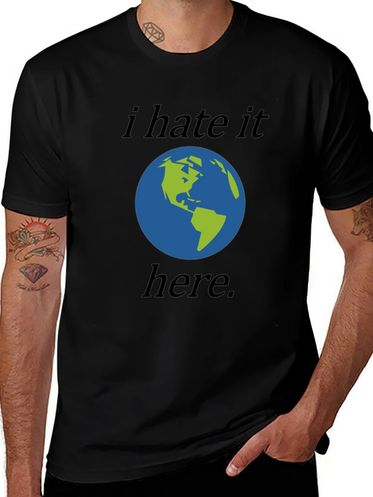 I Hate It Here Earth Graphic Tee - Black