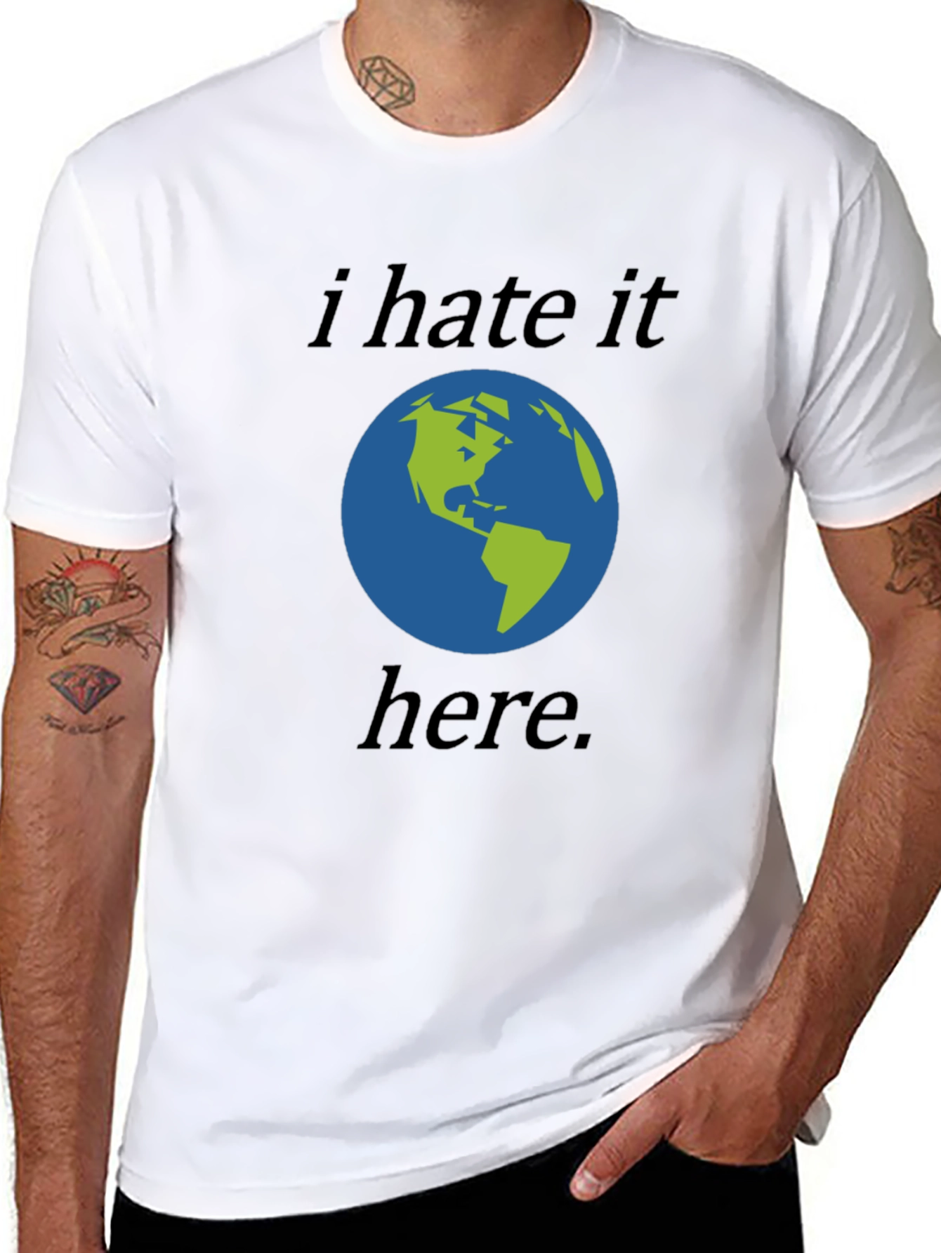 I Hate It Here Earth Graphic Tee - Black