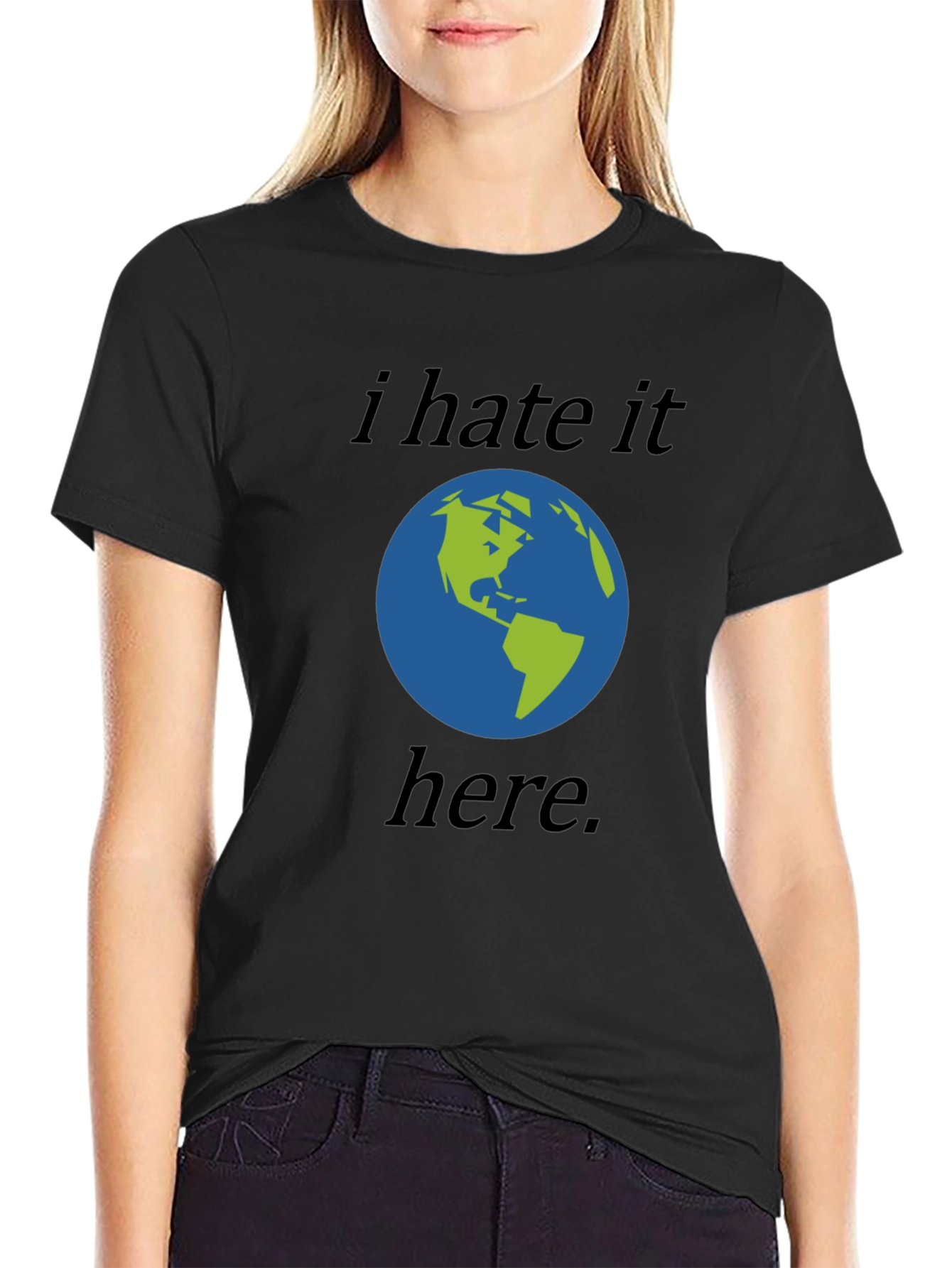 I Hate It Here Earth Graphic Tee - Black