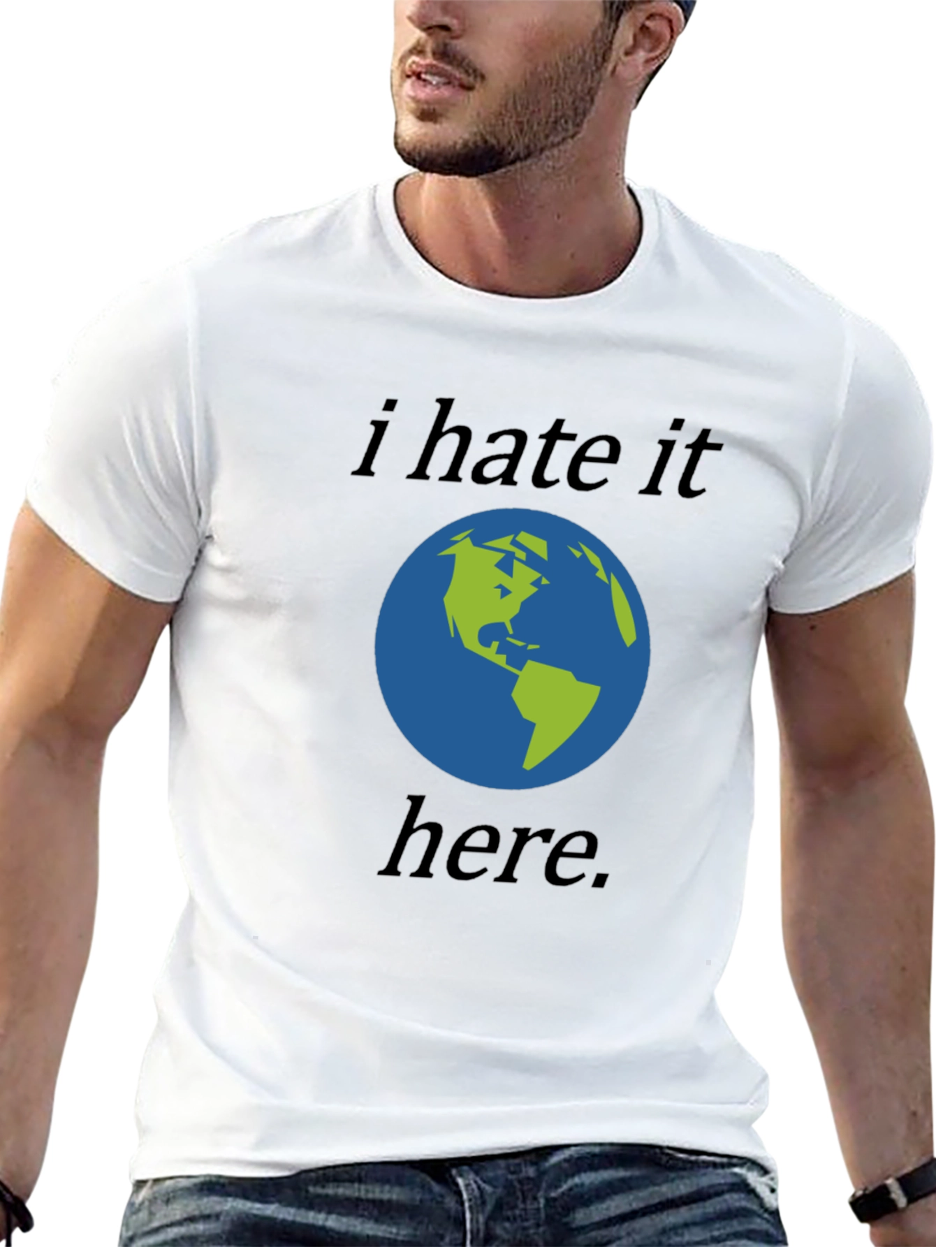 I Hate It Here Earth Graphic Tee - Black