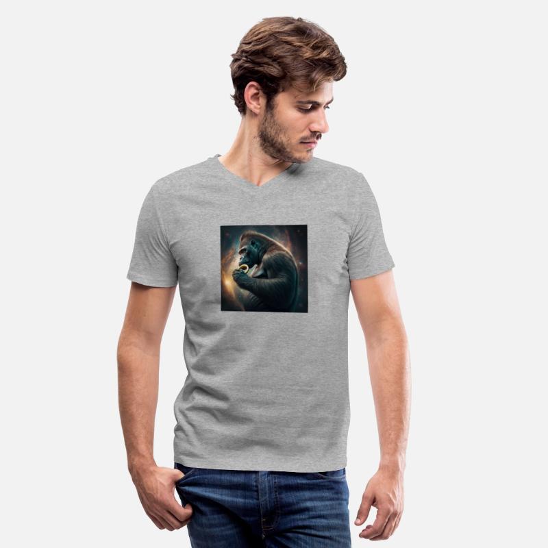 A gorilla space devouring the ring of the planet