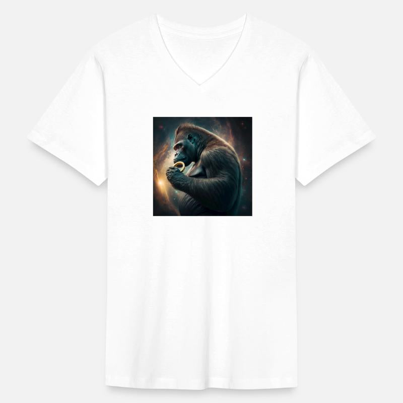 A gorilla space devouring the ring of the planet