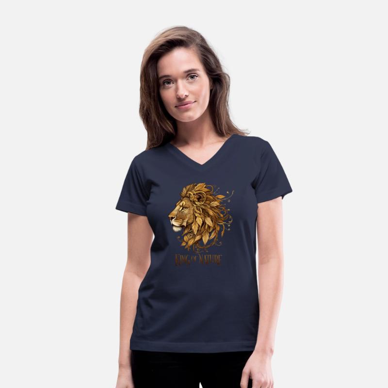A majestic lions head in side profile made