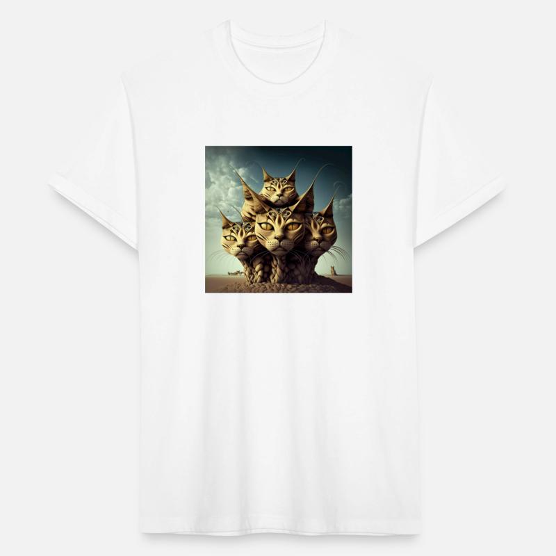 A massive five-headed cat style of salvador dali