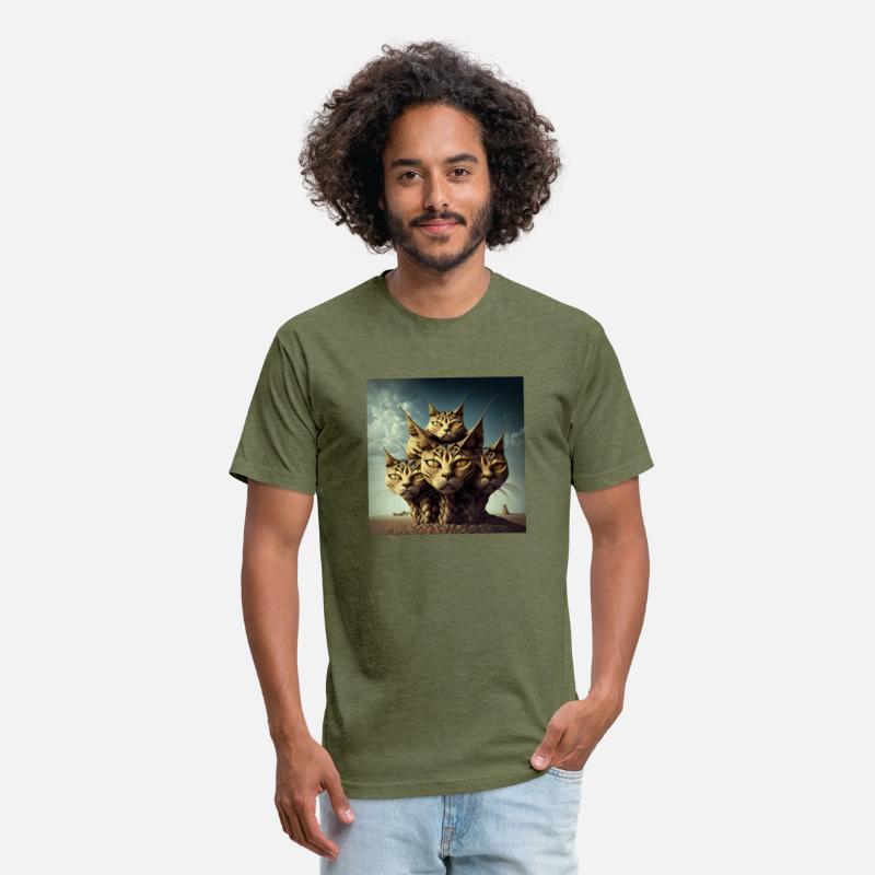 A massive five-headed cat style of salvador dali