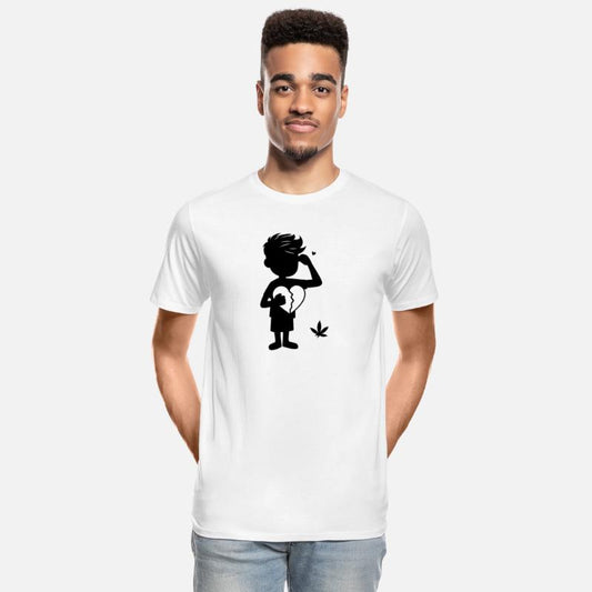 A silhouette of a boy holding a broken heart