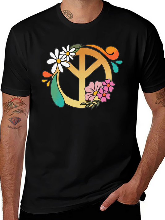 Floral Peace Sign Graphic Tee