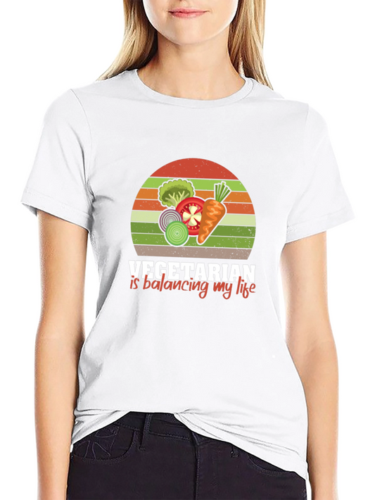 Vegetarian Balancing Life Graphic Tee