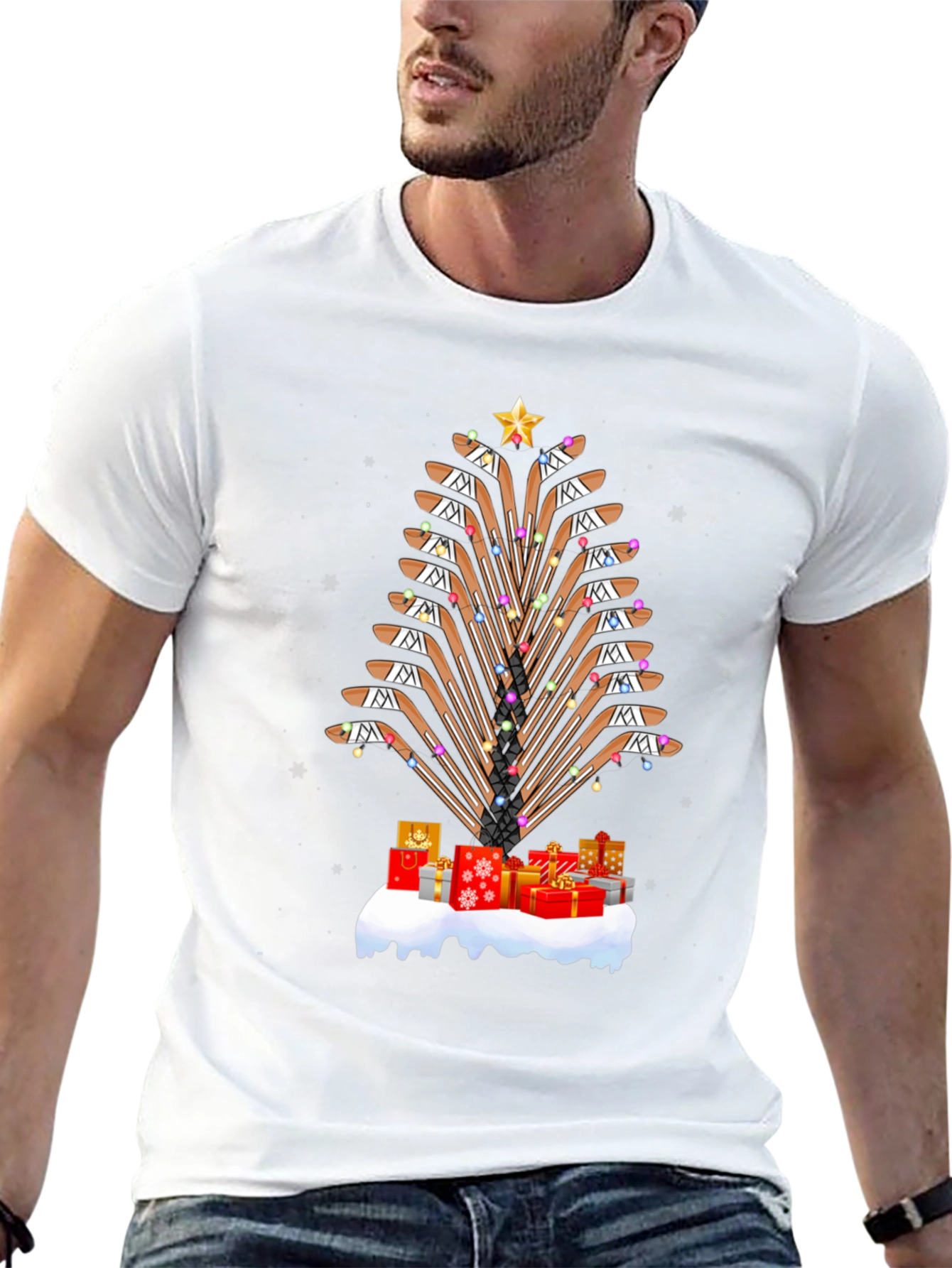 Hockey Sticks Christmas Tree T-Shirt
