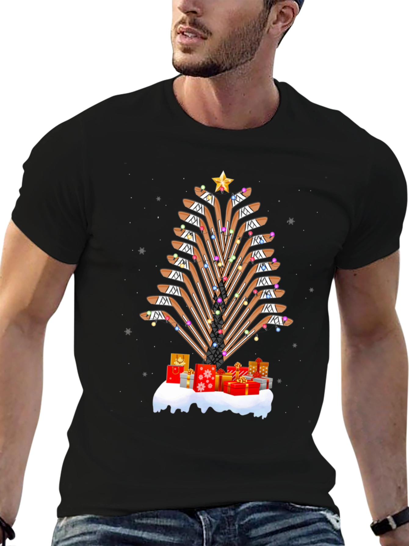 Hockey Sticks Christmas Tree T-Shirt
