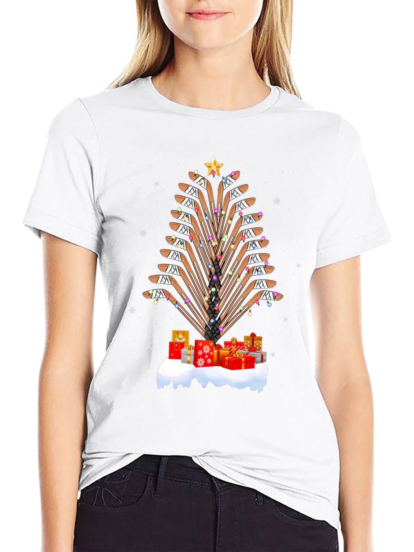 Hockey Sticks Christmas Tree T-Shirt