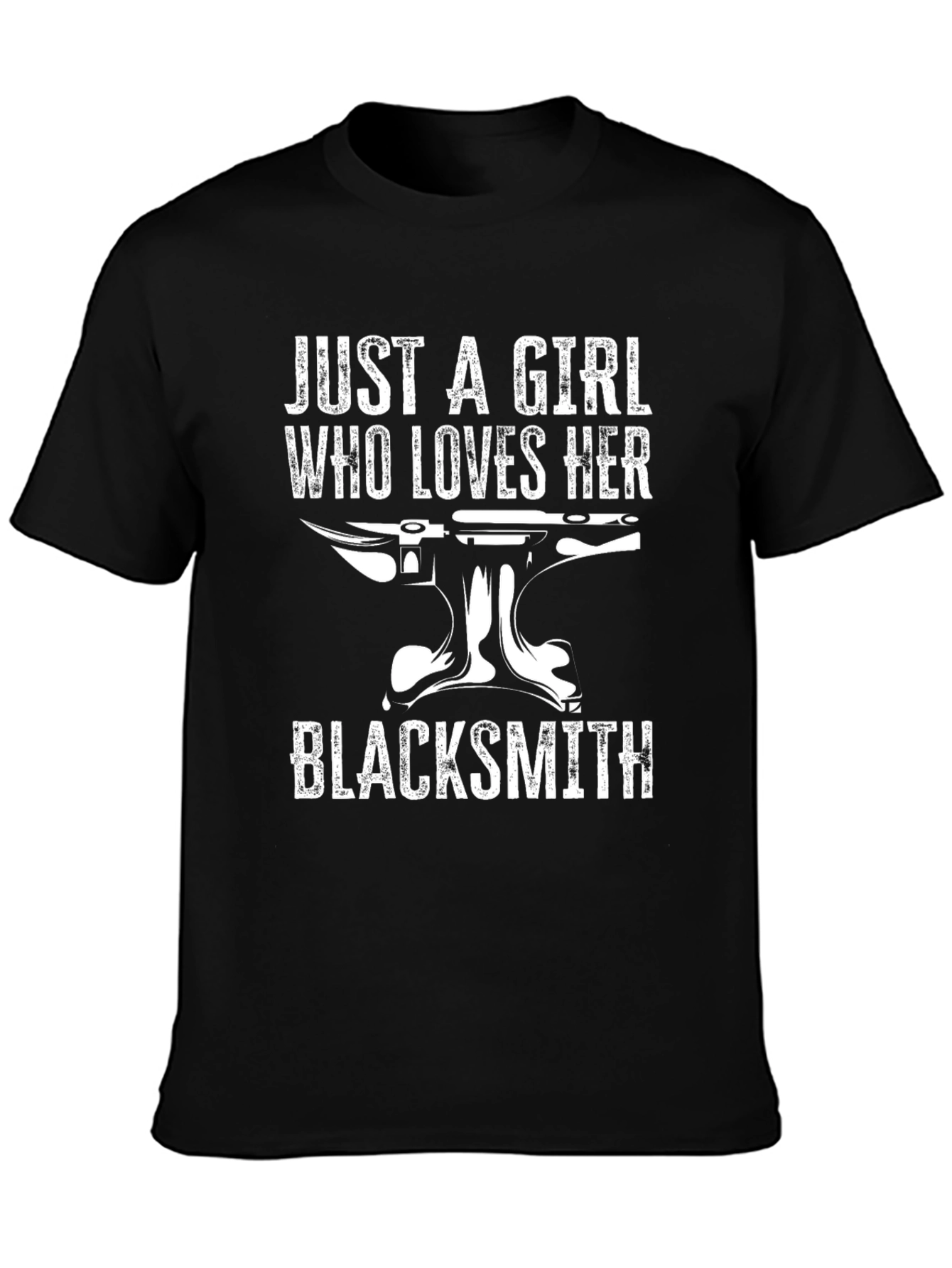 Girl Loves Her Blacksmith T-Shirt Anvil Graphic Tee