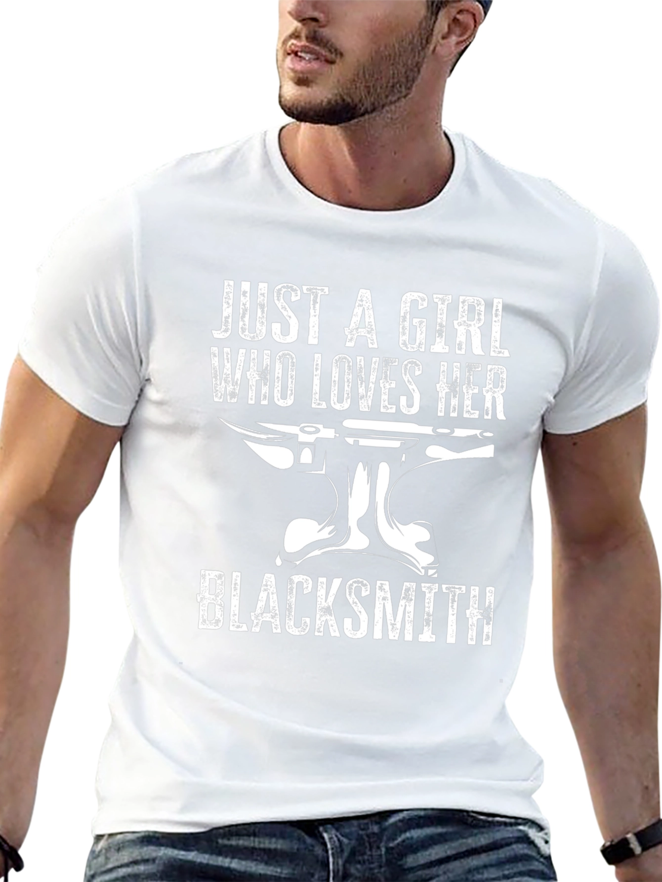 Girl Loves Her Blacksmith T-Shirt Anvil Graphic Tee
