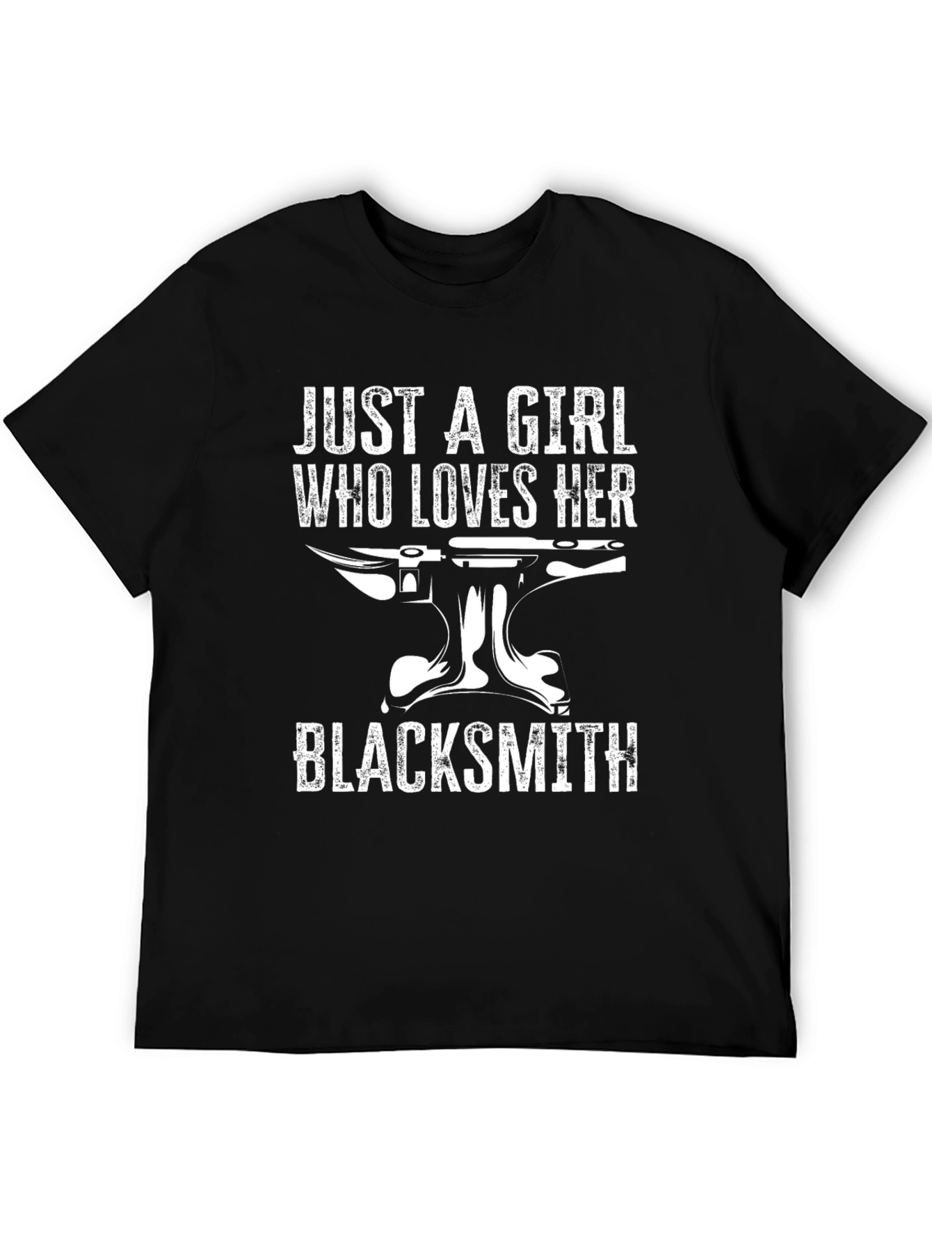 Girl Loves Her Blacksmith T-Shirt Anvil Graphic Tee
