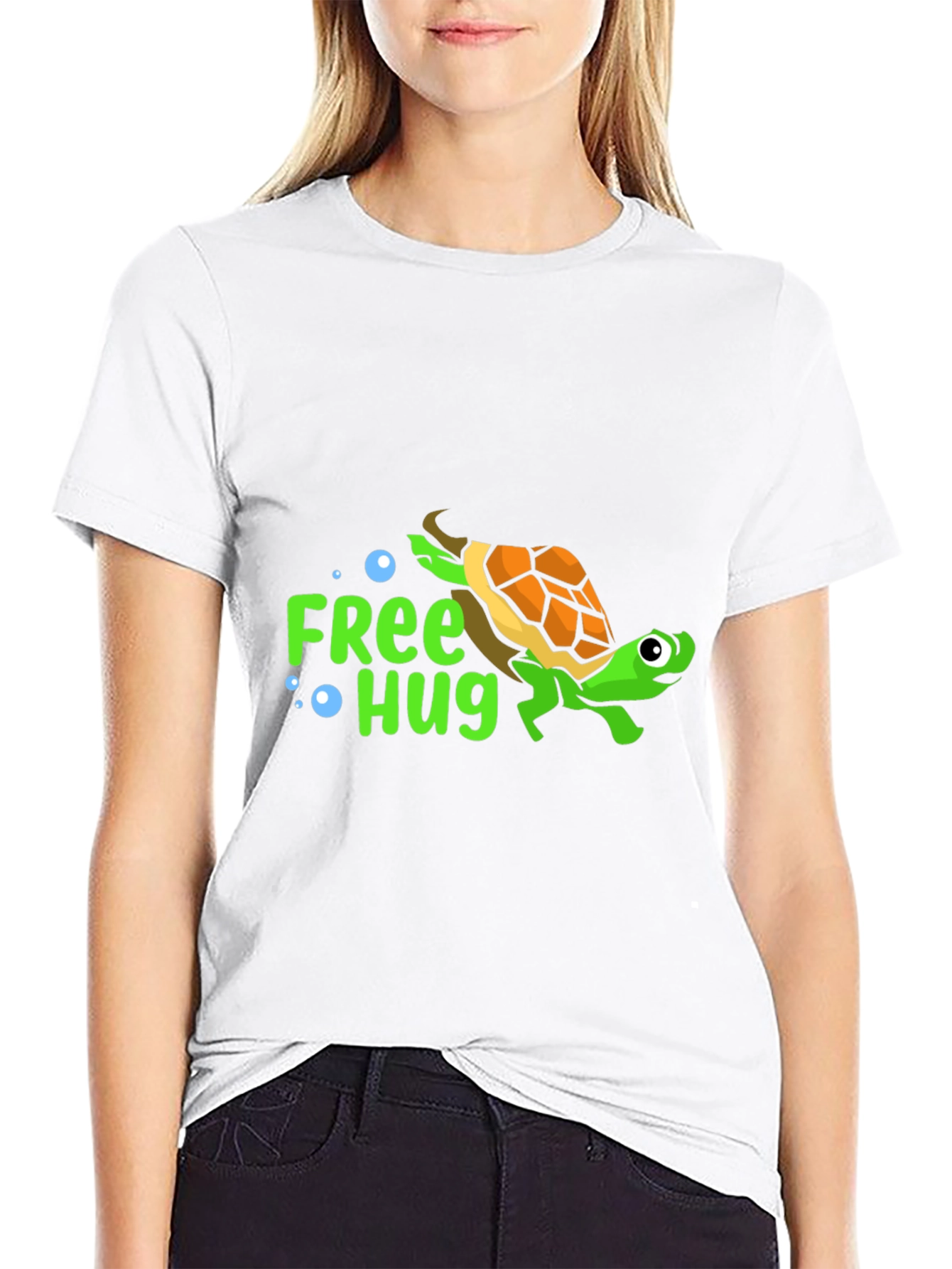 Free Hug Turtle T-Shirt - Cartoon Design