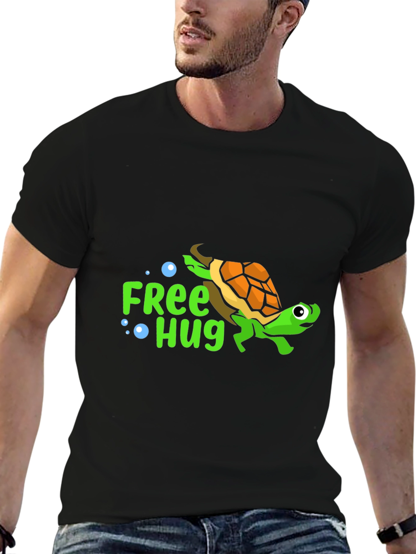 Free Hug Turtle T-Shirt - Cartoon Design