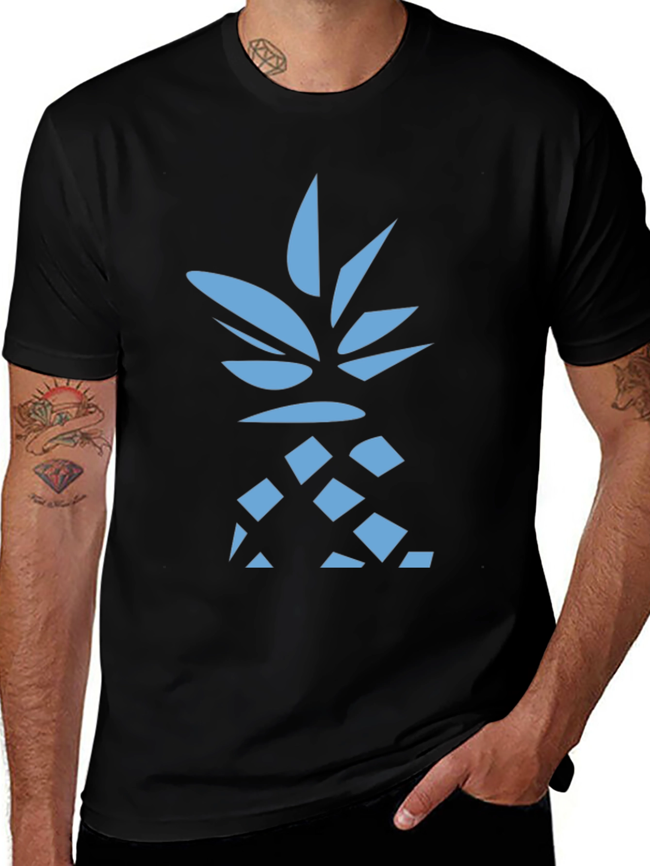 Abstract Pineapple Graphic Tee - Stylish Casual Wear