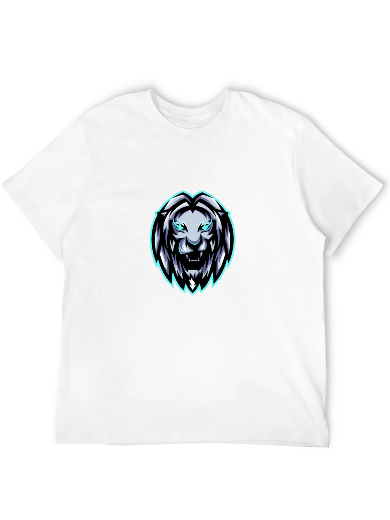 Mens Black Lion Graphic T-Shirt