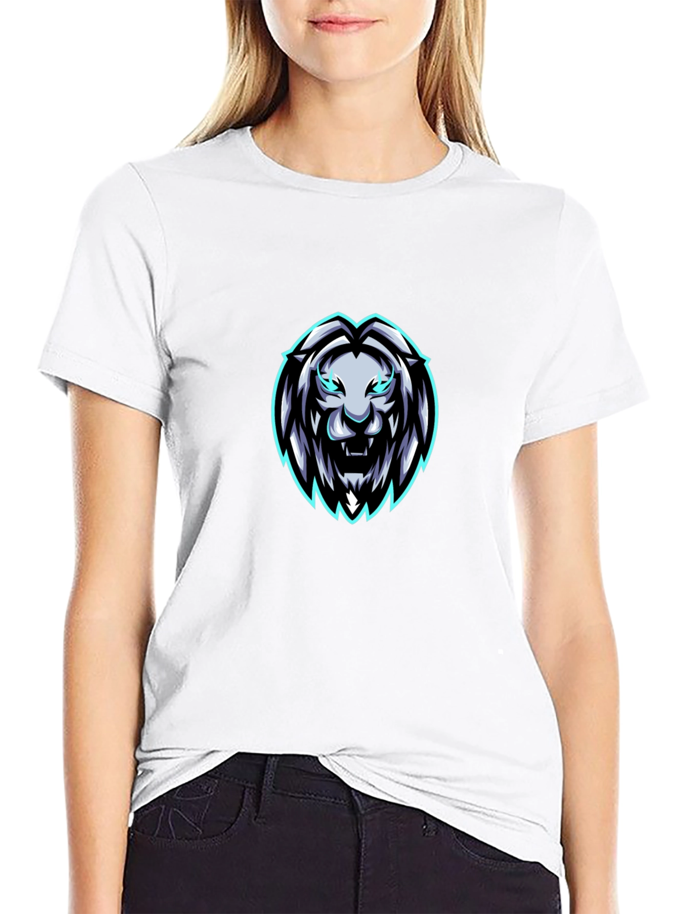 Mens Black Lion Graphic T-Shirt