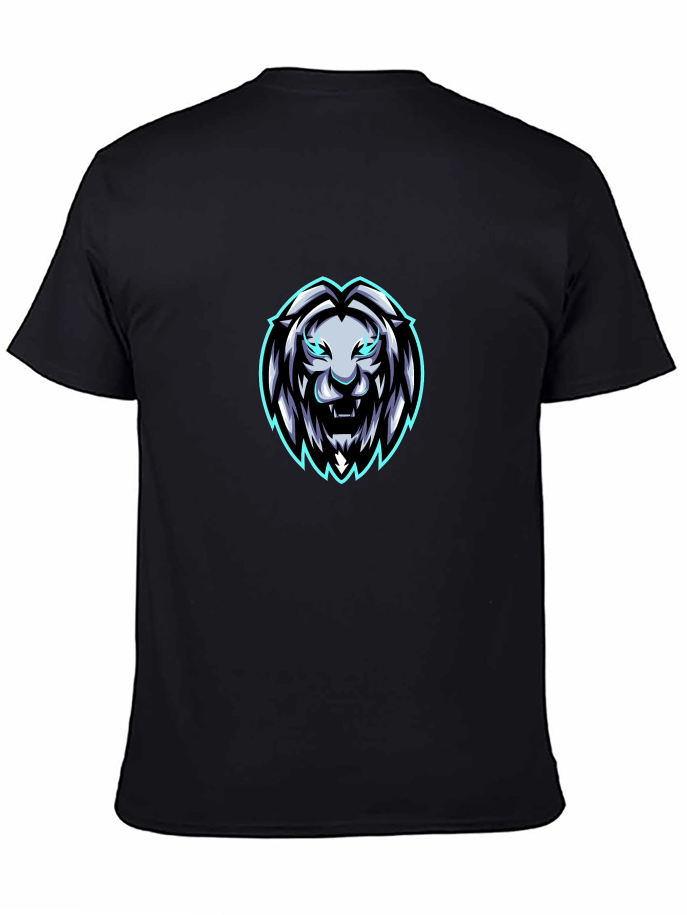 Mens Black Lion Graphic T-Shirt